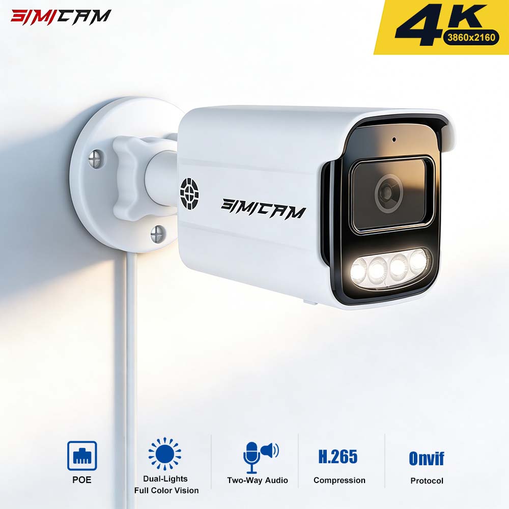 CCTV PoE IP セキュリティカメラ屋外防水双方向オーディオカラーナイトビジョン 4 K 8MP 5MP 4MP 監視カメラオプション