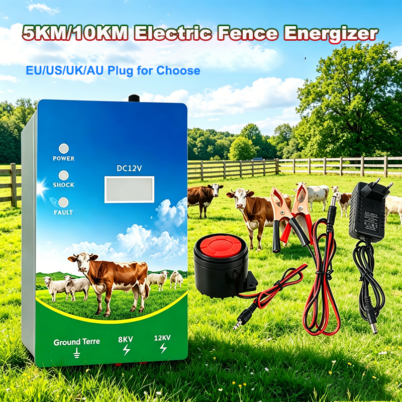 5 キロ/10 キロ電気柵エナジャイザー動物牛羊鶏農場家畜パルスデバイス電気羊飼い機器キット