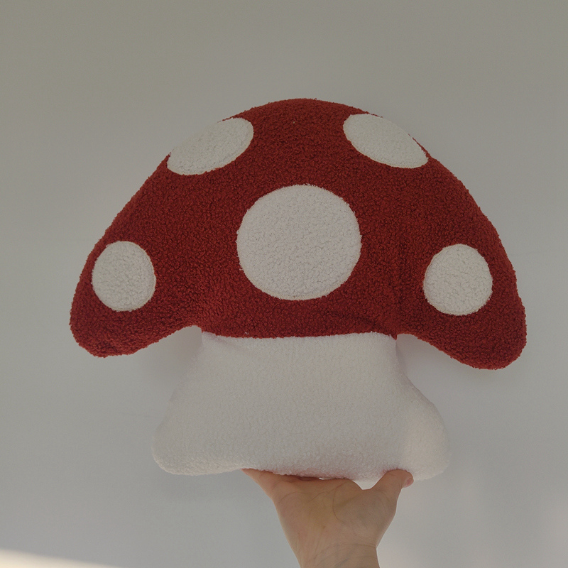 45 × 40 センチメートルクリエイティブアニメ赤いキノコぬいぐるみ枕かわいいぬいぐるみクッションかわいいソフト子供のおもちゃギフト家の装飾