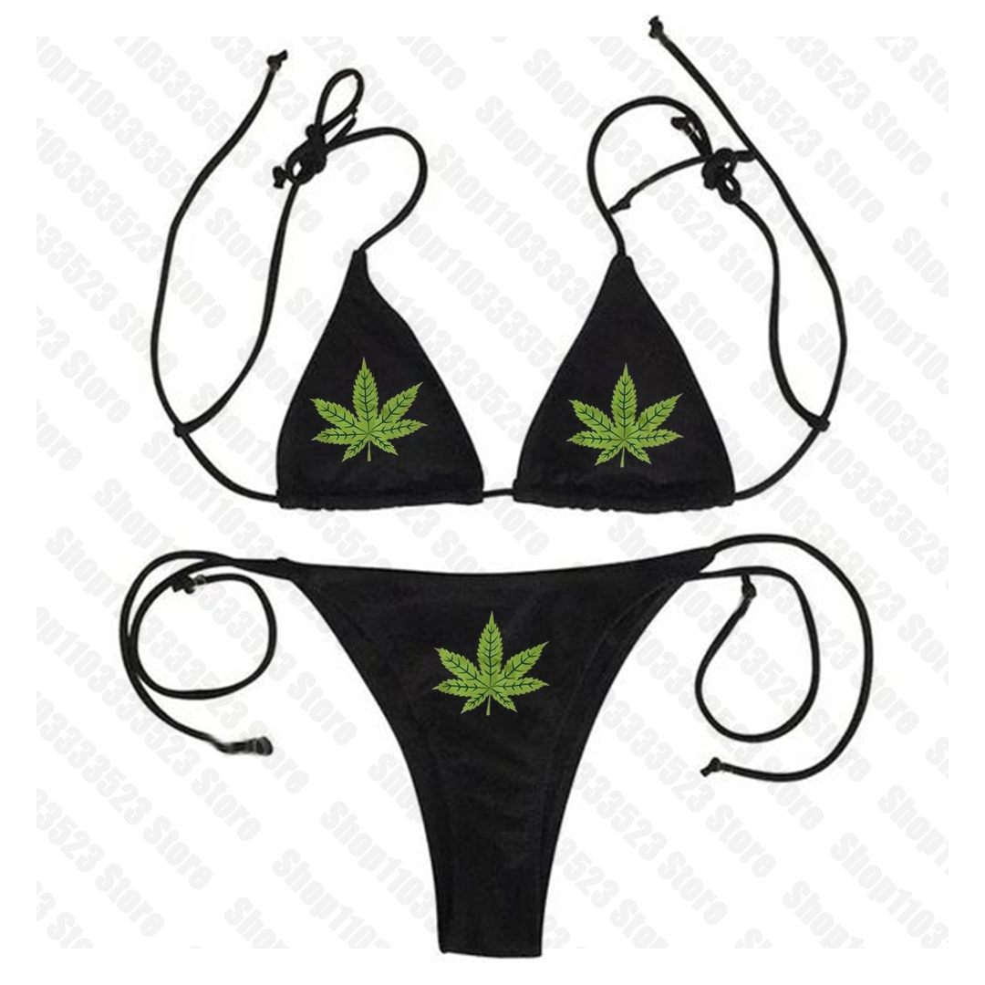 Fashion Aesthetic Punk Print Casual Bikini Grunge Vintage Y2k Women Bikini Gothic Emo Girl Printing Bikini Summer Swimsuit 2000s