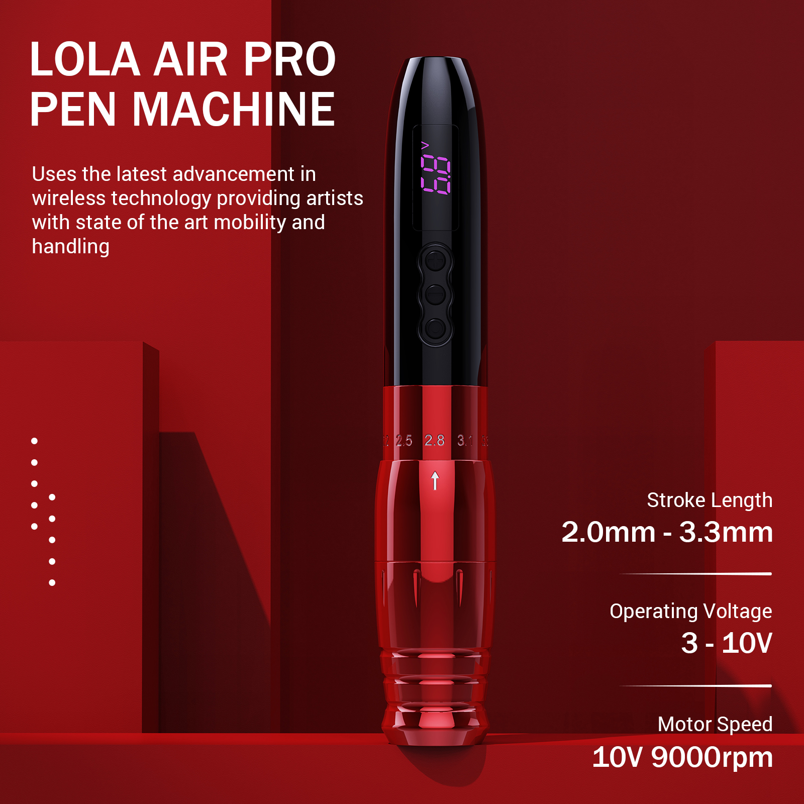 EZ LOLA AIR Pro PMU タトゥーマシン 1000mAh ワイヤレスバッテリータトゥーペンアートメイク眉毛アイライナー唇タトゥー針用