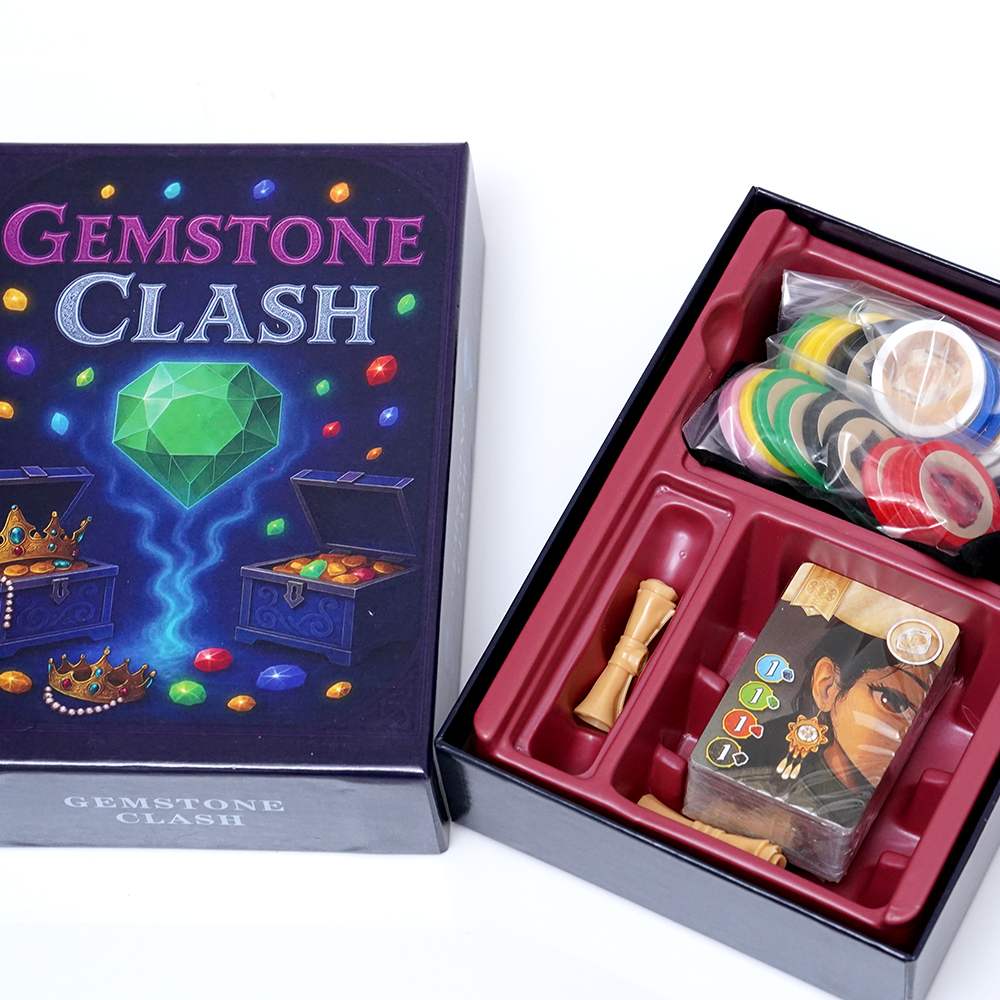 GEMSTONE CLASH Renaissance Gem Merchant Strategy Board Game Competitive Resource Management Engine Builder Masterpiece Jewel Cra