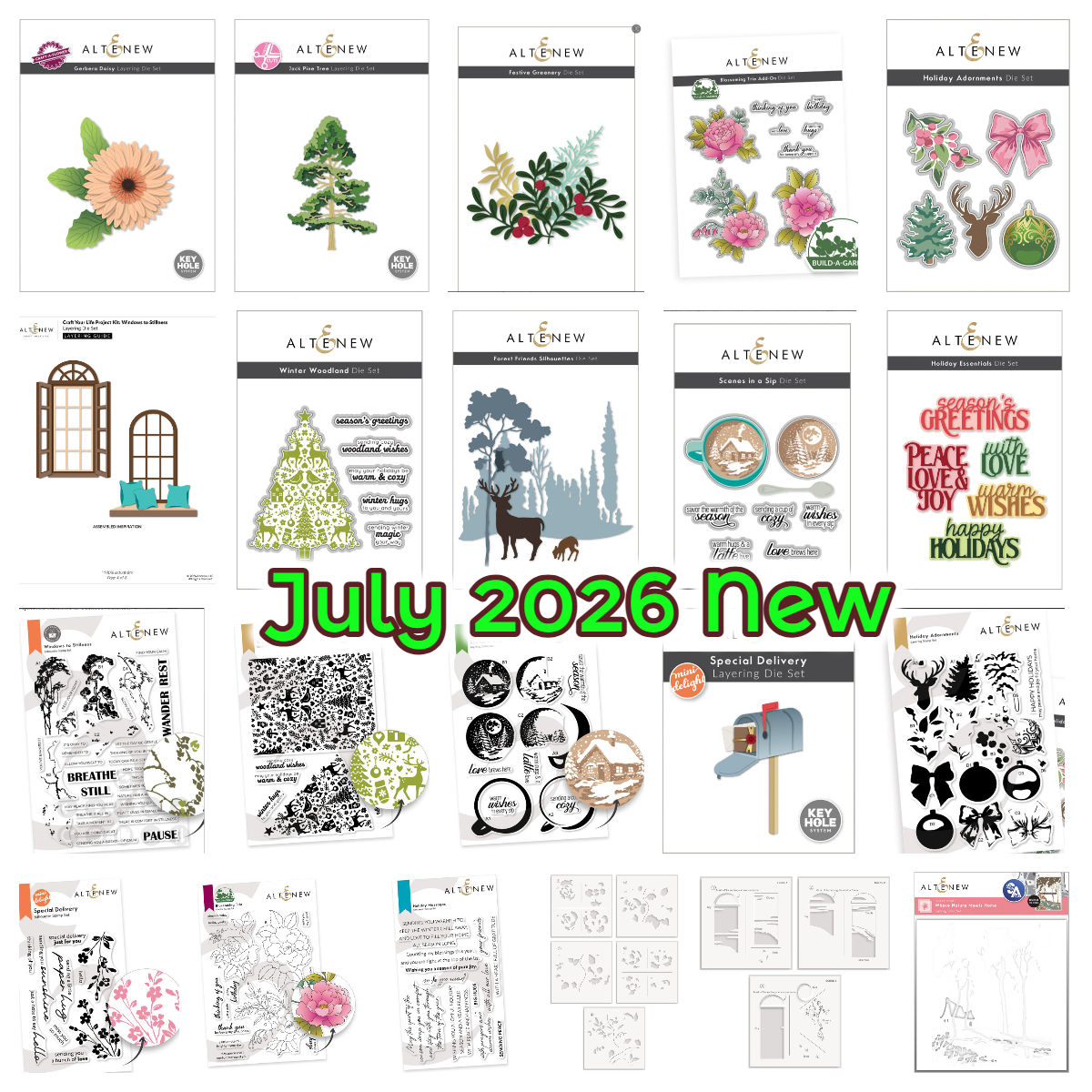 2026 年 7 月新しい Altenew ホリデー装飾品金属切削ダイススタンプステンシル DIY グリーティングカード手作りスクラップブッククラフト装飾