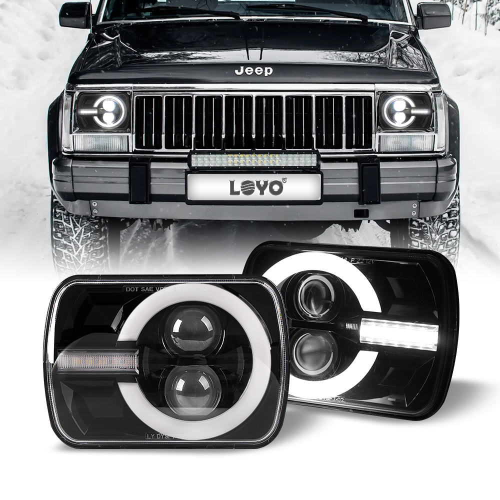 最新スタイル 2 個 7 × 6 5 × 7 Led ヘッドライトジープラングラー YJ チェロキー XJ H6014 H6052 H6054 H4 ヘッドランプカーアクセサリー Led ランプ