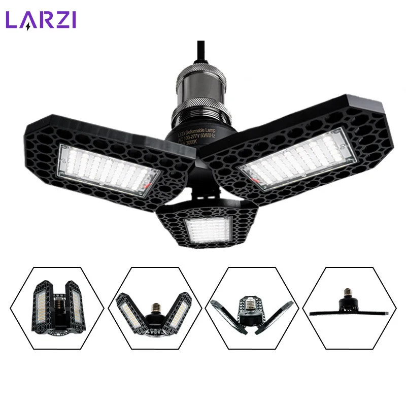 LED ガレージランプ AC 110 V 220 V 40 ワット 60 ワット 80 ワット変形可能なライト E27 コールド/ウォームホワイト角度調整可能な LED 電球ワークショップ用
