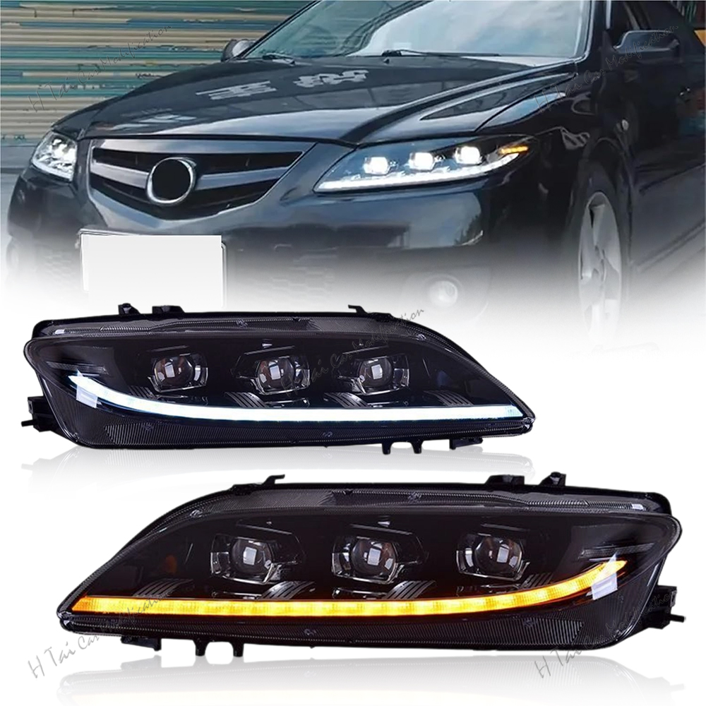 LED ヘッドライトマツダ 6 2003-2015 ヘッドライトアセンブリ高低ビームダイナミックターンシグナルプロジェクターレンズカーライトアセンブリ