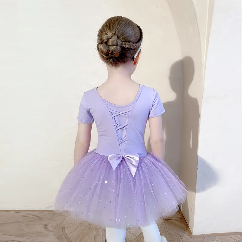 夏の綿のパフォーマンスベビー衣装チュチュ女の子バレエ Vestidos 子供ドレスダンス衣装服ガールドレスローブ Fille