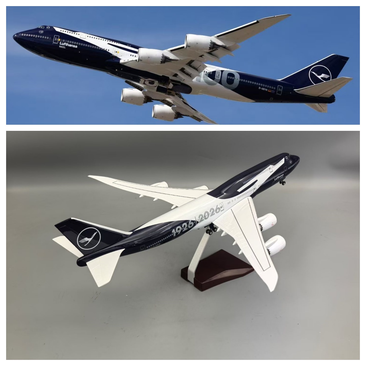 47 センチメートルグッズ飛行機 b747 ルフトハンザ 100 年ダイキャスト飛行機モデルキット樹脂 W ライトとホイール航空機ジェットモデル