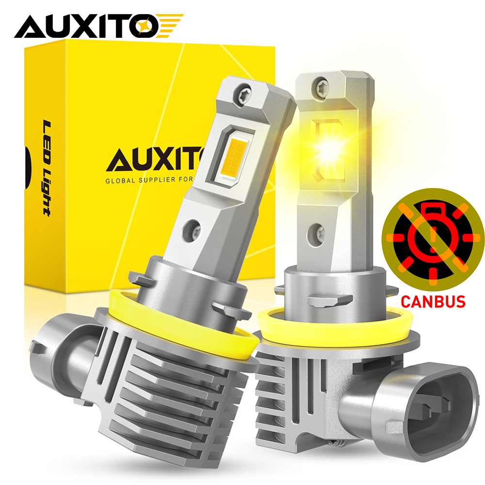 AUXITO 2 個 CANBUS H8 H11 LED フォグランプ電球 H9 H16JP 9005 HB3 9006 HB4 3000K アンバーイエロー LED デイタイムランニングドライビングランプ