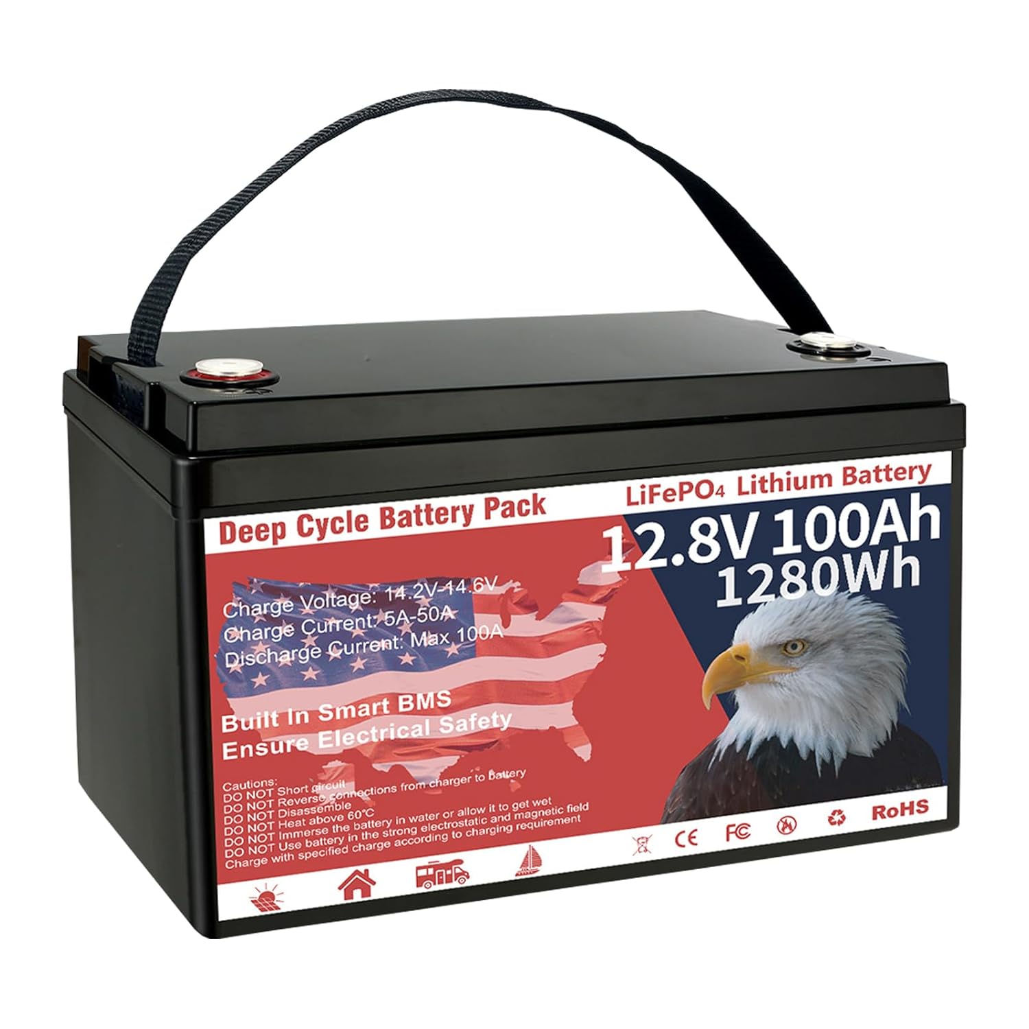 12V 100Ah LiFePO4 リチウム電池、グループ 31 リン酸鉄リチウム 15000 ディープサイクル