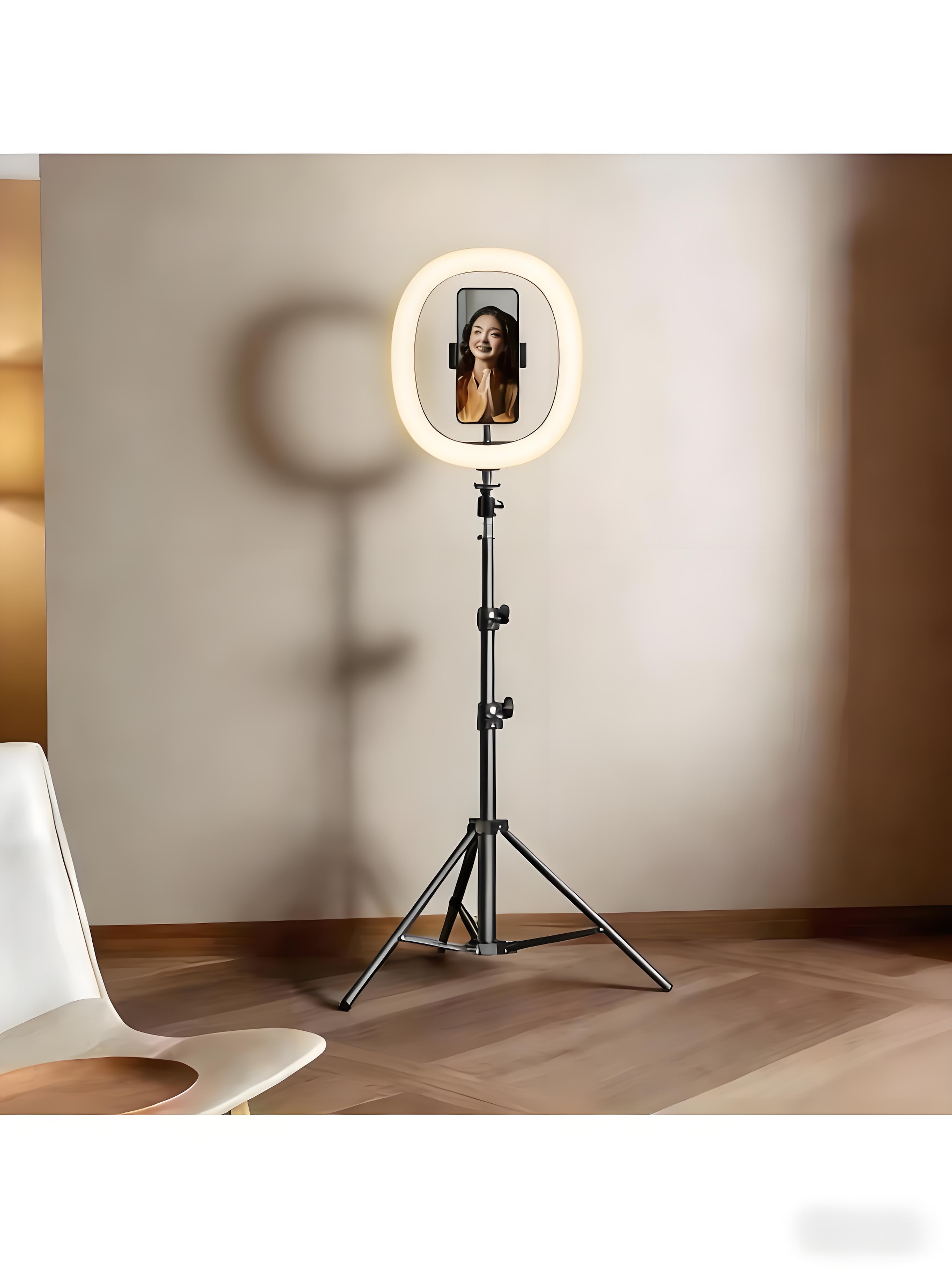 12インチ折りたたみ式LEDリングライト、110cm三脚スタンド付き、写真撮影、ライブストリーム、メイクアップ用の調節可能な3つのライトモードCRI95