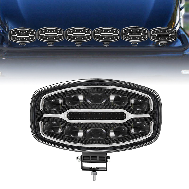 LED ライト 9 "トラックオフロードスポットライトヘッドライトドライビングフラッド LED ワークライト DRL 黄白 80 ワット 22000LM