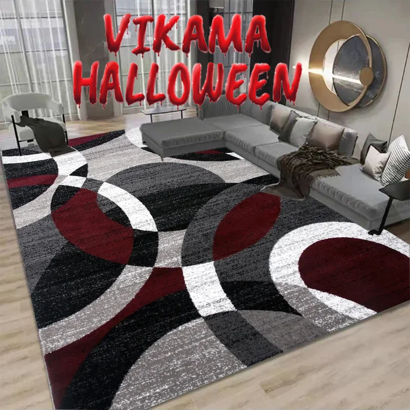 VIKAMA スカンジナビア幾何学模様モダンクリスタルパイルソファバスルームベッドサイドバック汚れ防止滑り止め洗濯機で洗えるラグ