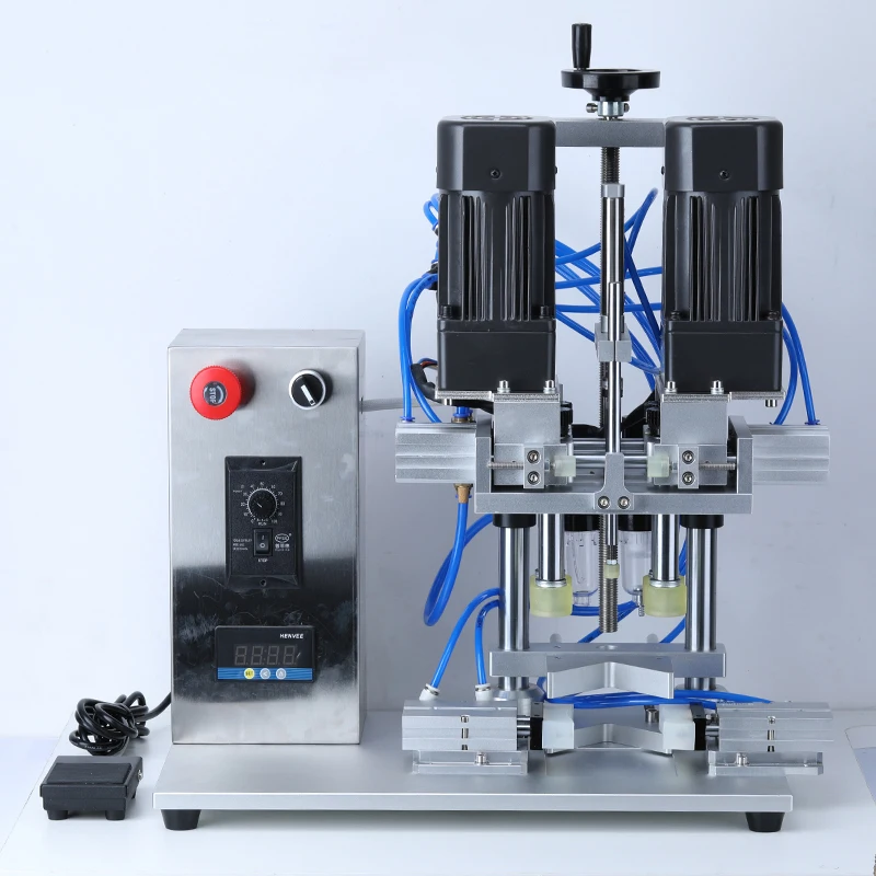 自動電気空気圧キャッピング機液体ボトルシール装置キャッパーシーラースクリュートップユニコーンジュースキャップ 10-60 ミリメートル