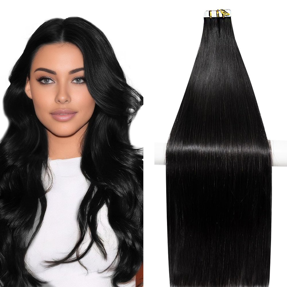 ストレートテープヘアエクステンションブラジル人毛 100% 目に見えない 20 個/50 グラムテープインヘアエクステンションシームレススキン 24 26 インチ