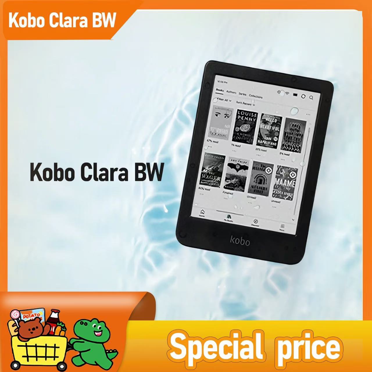 新しい kobo Clara BW Ereader 防水グレアフリータッチスクリーン ComfortLight PRO ダークモードオーディオブックサポート 6 インチ画面 16GB