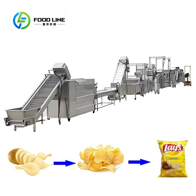 安定した連続稼働のためのインテリジェント制御を備えたカスタマイズされた業務用ポテトチップス生産ライン