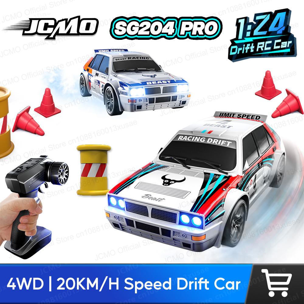 JCMO SG204 プロレースウェイドリフト RC カー 4WD 1:24 スケール高速 20 キロ/H 2.4 グラム RC レーシングおもちゃの車 LED ライト付き子供用ギフト