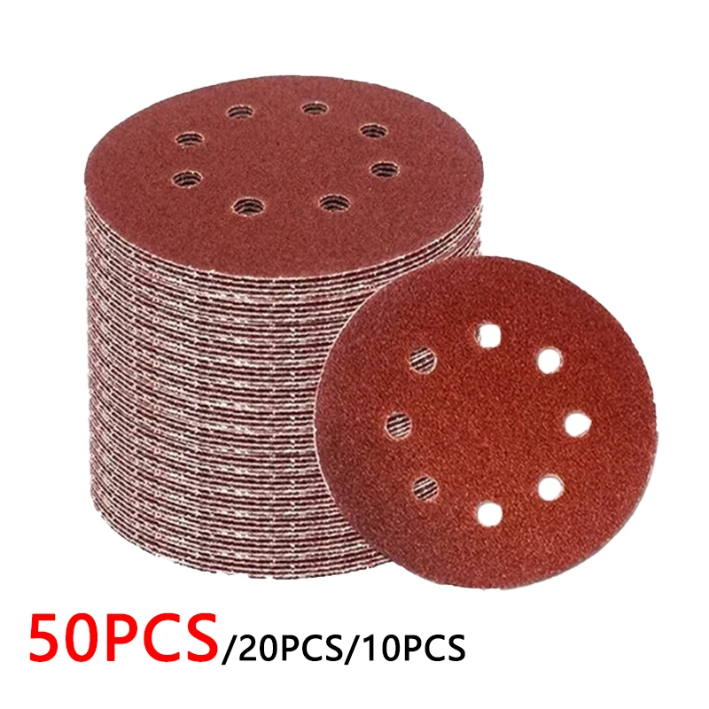 8 穴 125 ミリメートルサンドペーパー木工金属研削ディスク研磨研磨ツール 40/1000/2000 グリットサンディングディスク