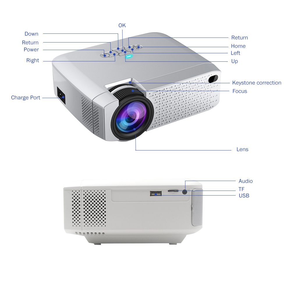 高品質メーカープロジェクター D40W フル hd LED 1080p ホームシネマポータブル Wifi プロジェクター