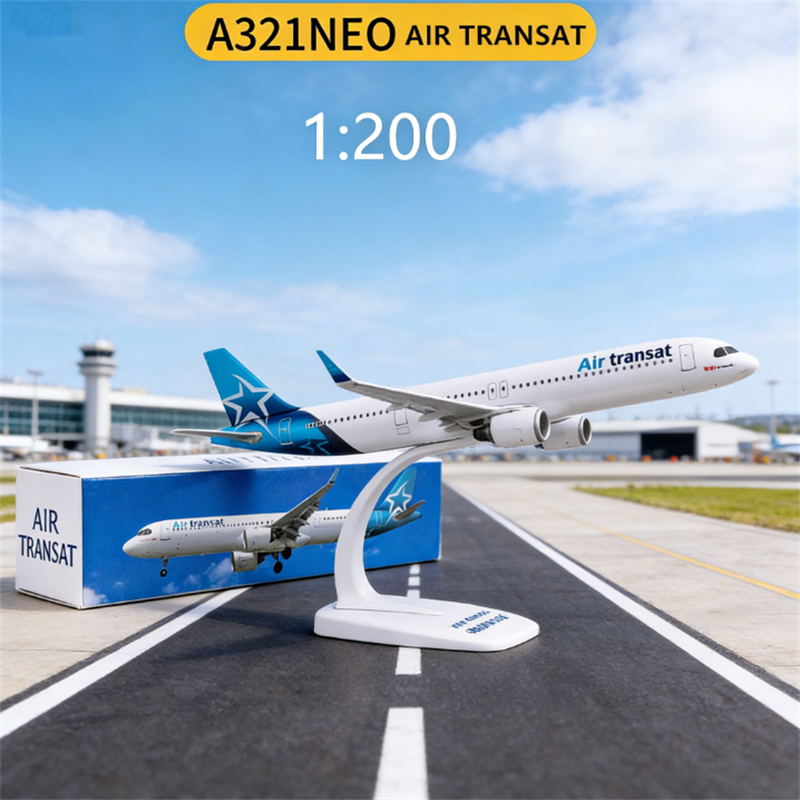 1:200 スケール AIR Transat A321 NEO エアウェイズ航空 ABS プラスチック飛行機モデル航空機飛行機アセンブリコレクションディスプレイファン