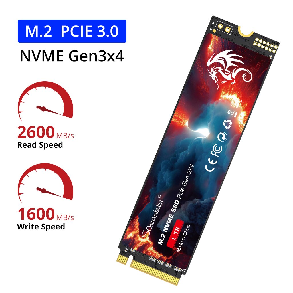 SomnAmbulist SSD M.2 NVME 128GB 256GB 512GB 1TB SSD M.2 2280 PCIe 3.0内蔵ソリッドステートドライブ（ノートパソコン、デスクトップ、ゲーム機用）