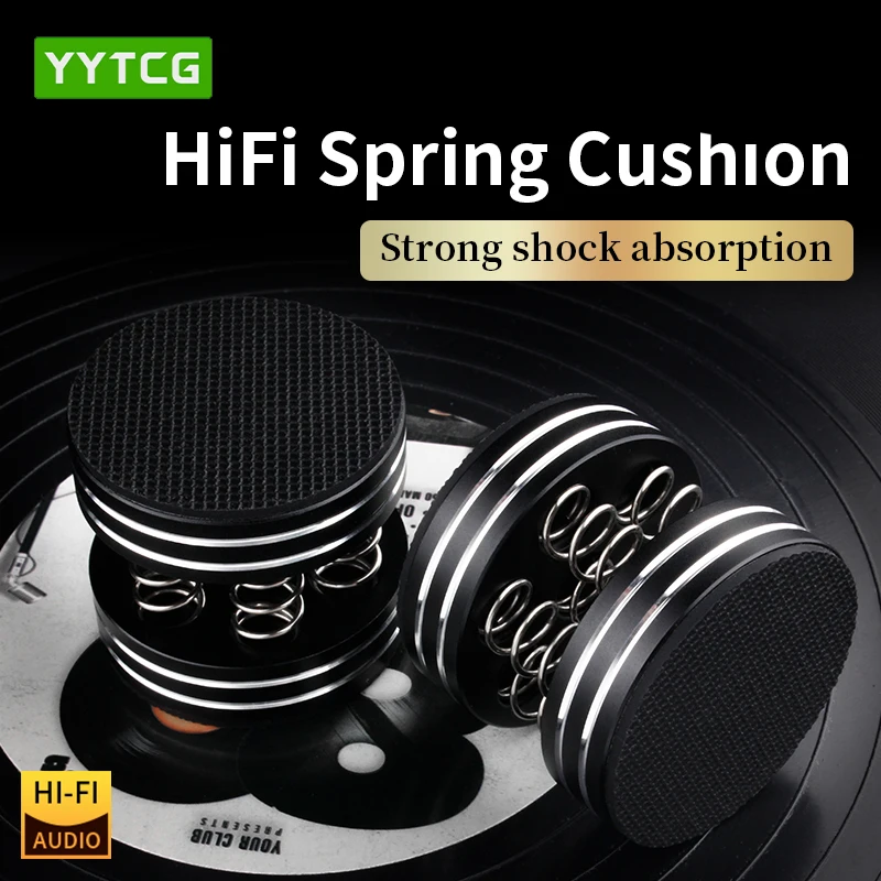 4 個 HiFi ショックスパイクアルミ合金スプリングダンピングパッドオーディオ CD HiFi アンプスピーカーターンテーブルプレーヤー