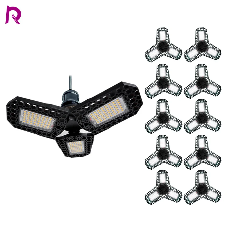 LED 変形折りたたみランプ E27 ネジ三葉電球 40 ワット 60 ワット 80 ワットシーリングライトワイド圧力 AC 110V 220V LED ガレージライト