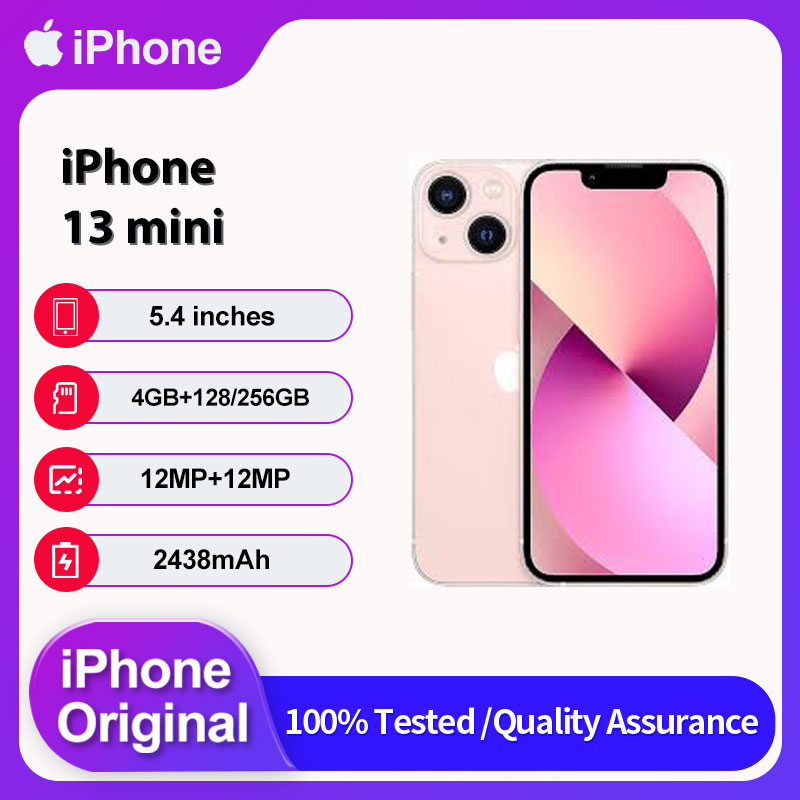 オリジナル Apple iPhone 13 mini 5G Face ID ロック解除済み中古 IOS 15 5.4" 128/256GB ROM 2438mAh 携帯電話 12MP スマートフォン