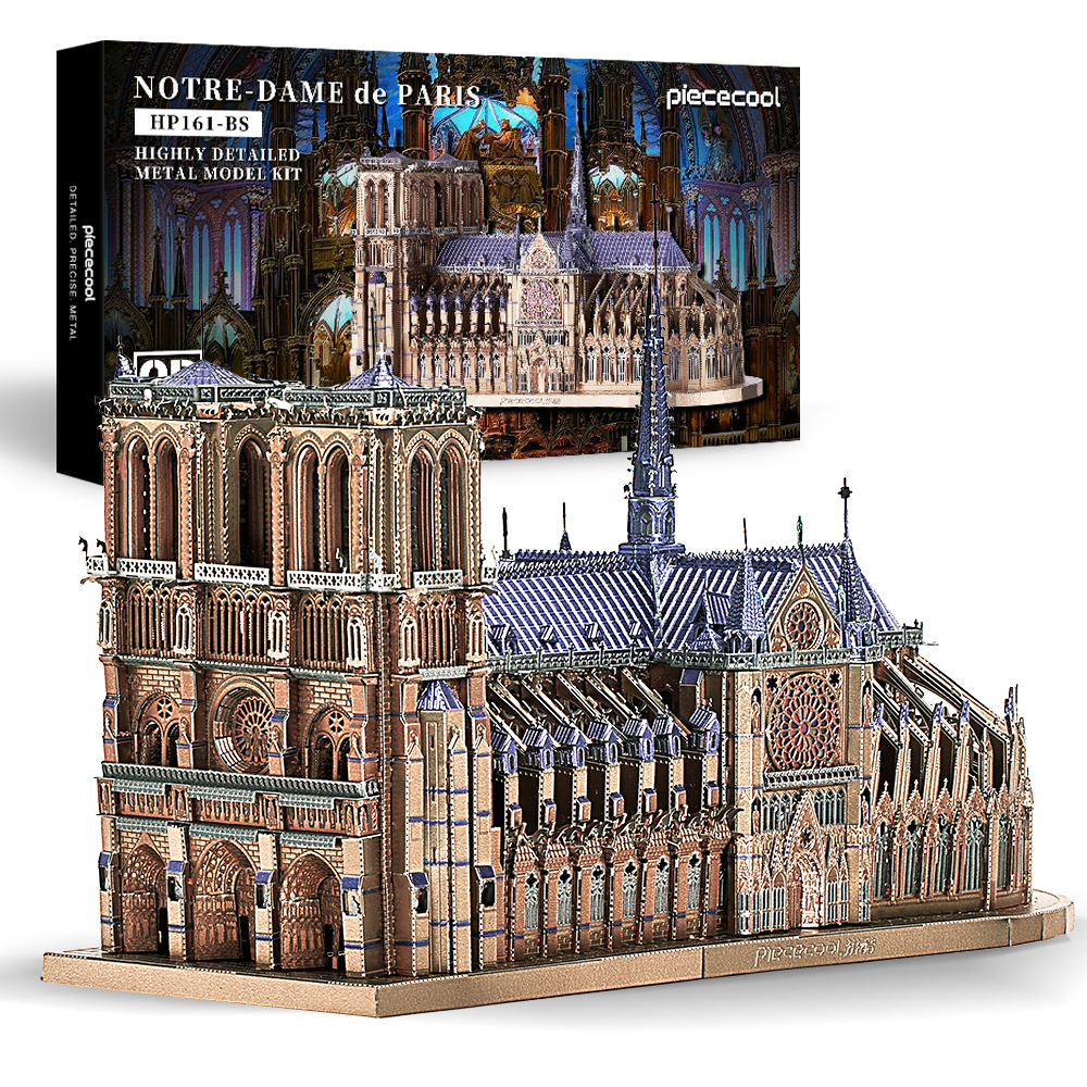 Piececool 3D メタルパズル ジグソー、ノートルダム大聖堂パリ DIY モデル構築キットのおもちゃ大人の誕生日ギフト