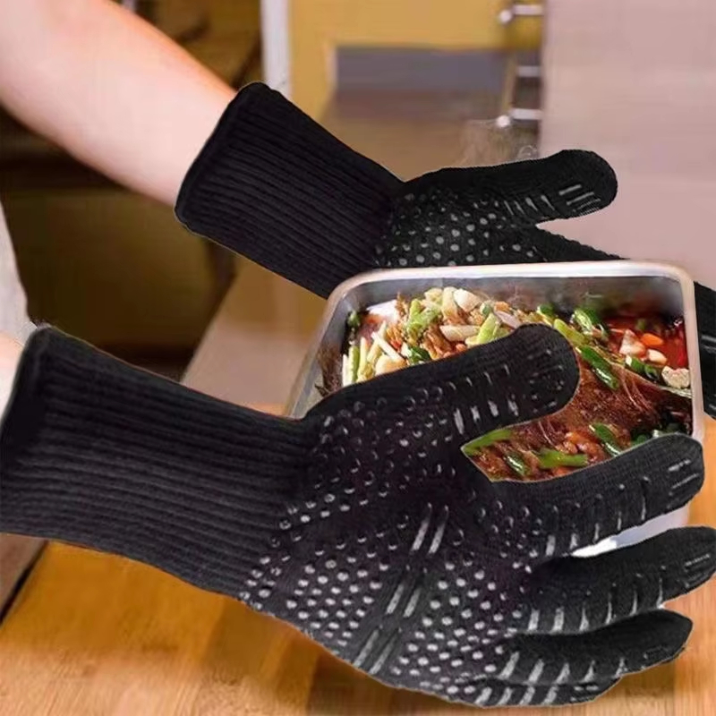 バーベキュー電子レンジ手袋高温耐性バーベキューミット 800 度耐火抗断熱手袋ベーキング用