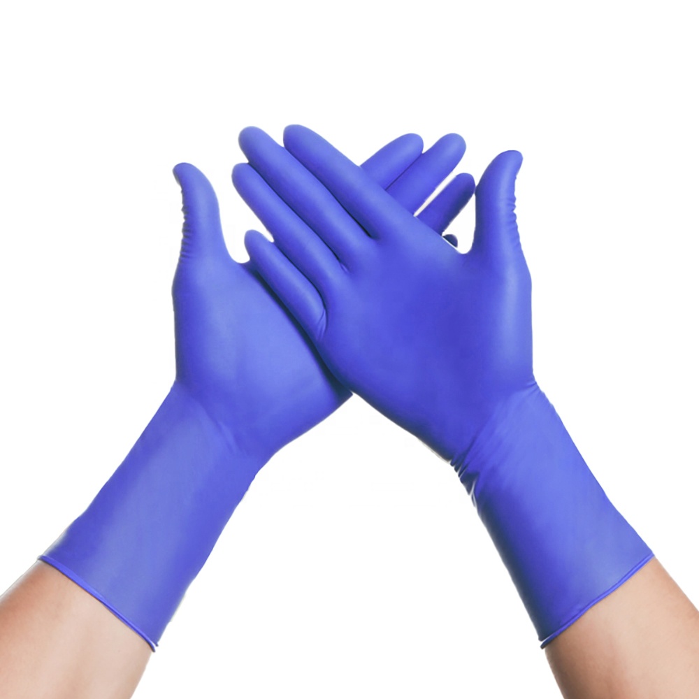 GLOVEMAN 卸売ブルーパウダーフリーの非医療用高品質家庭用使い捨てニトリル手袋