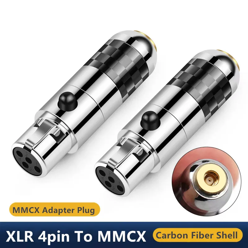アダプタミニ XLR 4 ピンメス MMCX ジャックロジウムメッキハイファイスピーカーマイクオーディオコンバータアビス 1266 エリート Icd2 Icd5