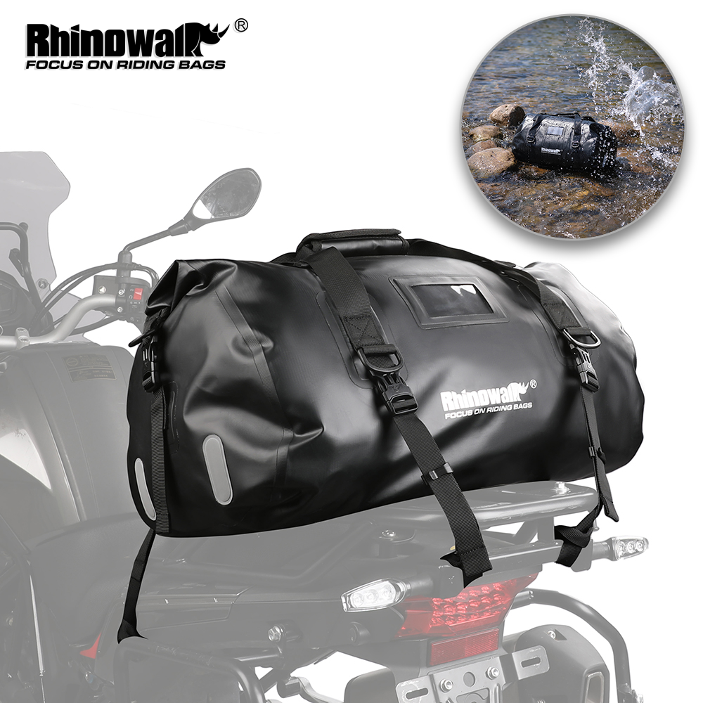 Rhinowalk オートバイ後部シートバッグ防水 45L モーターテールサドルバッグ乗馬旅行荷物パニアキャリアショルダーパック