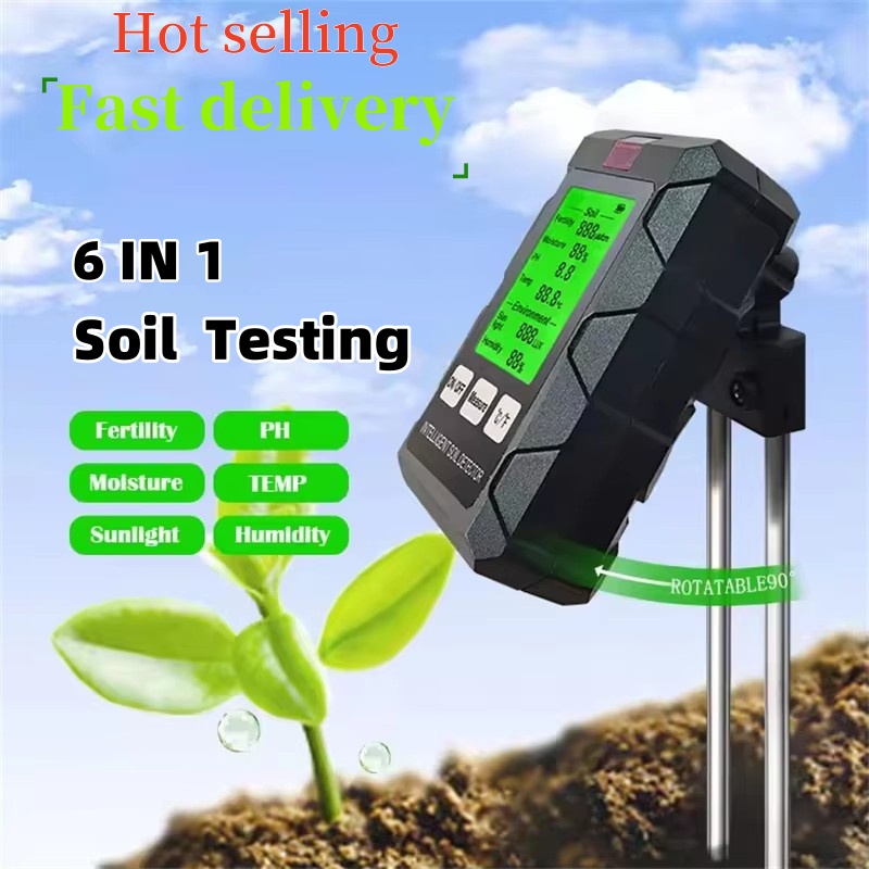 6 In 1 土壌検出器水分計試験器土壌 pH 計最新の植物栽培検出器肥沃な土壌