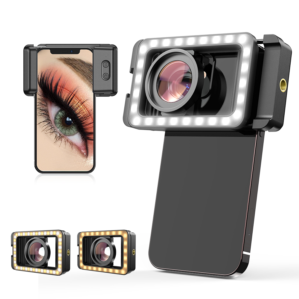 APEXEL 4K HD 15X マクロレンズ LED フィルライト付き 携帯電話レンズ写真レンテ iPhone 13/14 サムスンすべてのスマートフォン用