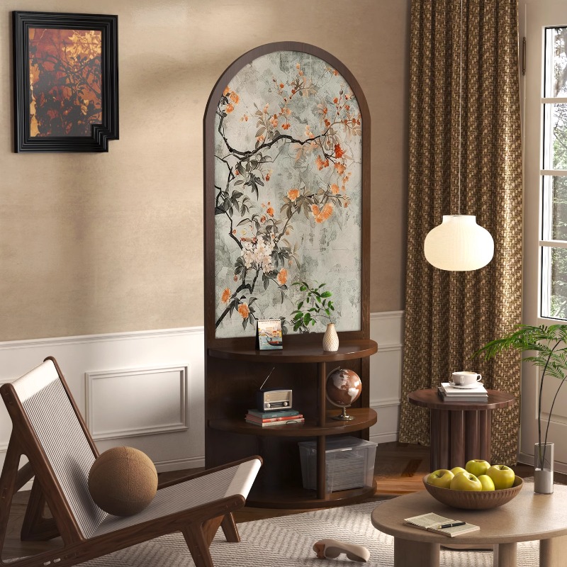 フランス中世スクリーンパーティションリビングルームモバイルシェルフライト高級アートホームルームシェルターシンプルモダン耐久性のある家具
