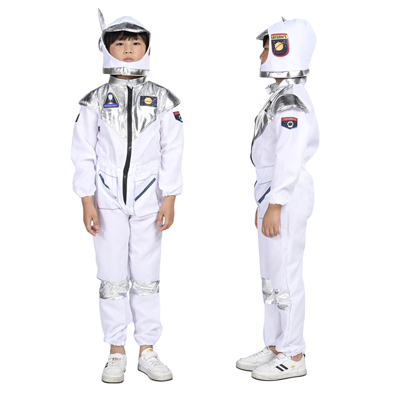 新年少年宇宙飛行士コスチュームホワイトスペース宇宙飛行士コスプレジャンプスーツ子供ハロウィンクリスマスパーティーファンタジードレスアップギフト