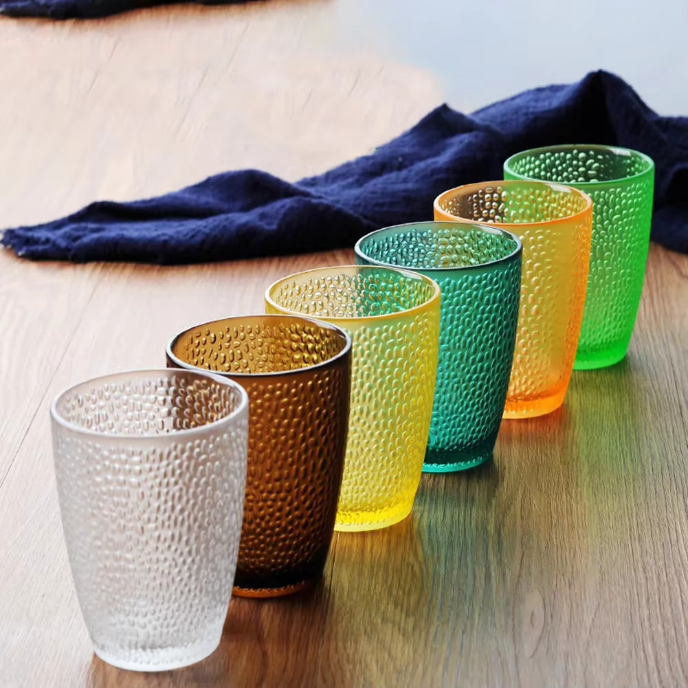 5 個のアクリルジュースガラスカラフルなダイヤモンド水ガラスホテルレストランワインドリンクカップホームパーティー用品