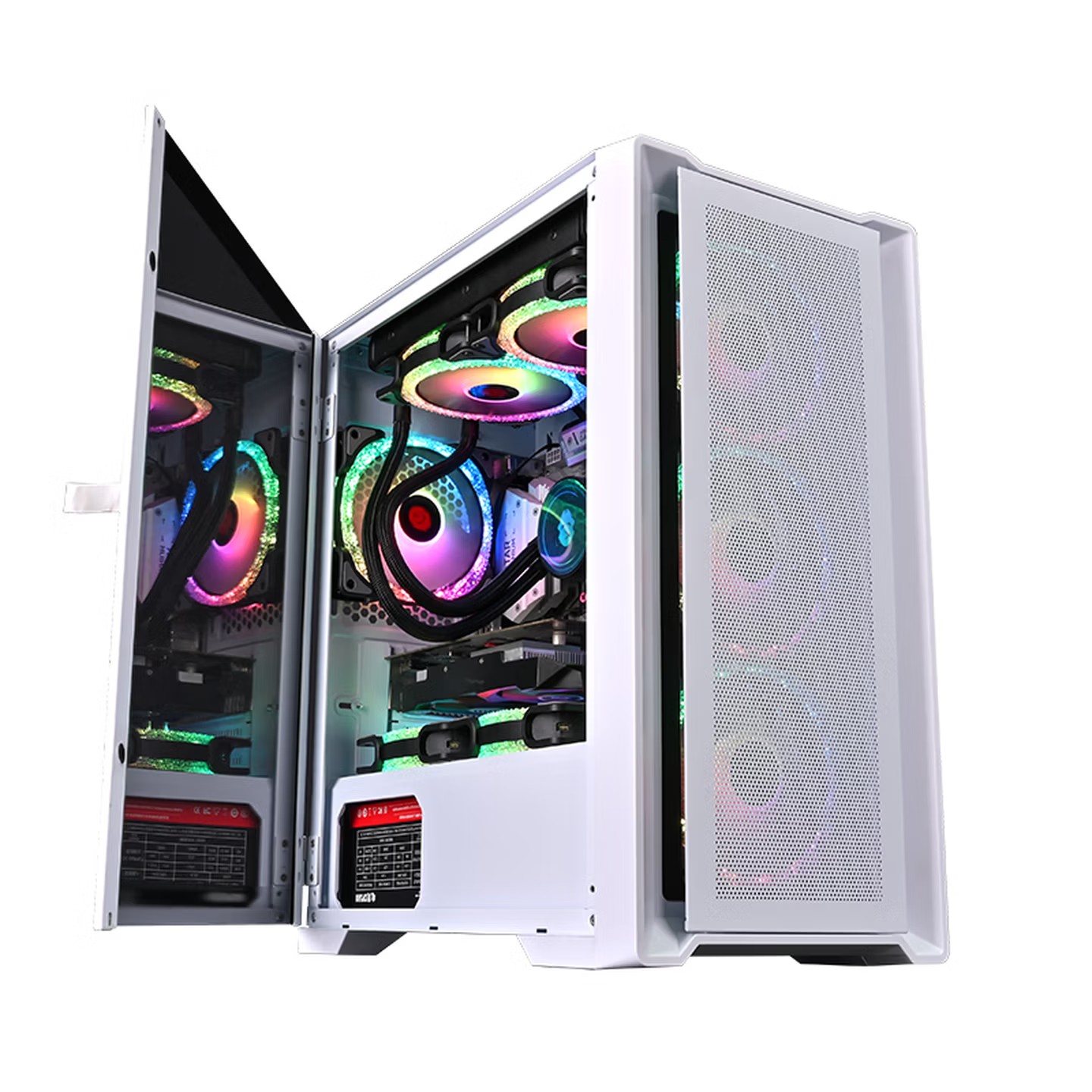 WJCOOLMAN Juechen Wanjia ゲーム オフィス コンピューター ケース - M-ATX マザーボード / 240 水冷 / ガラスサイド照明をサポート