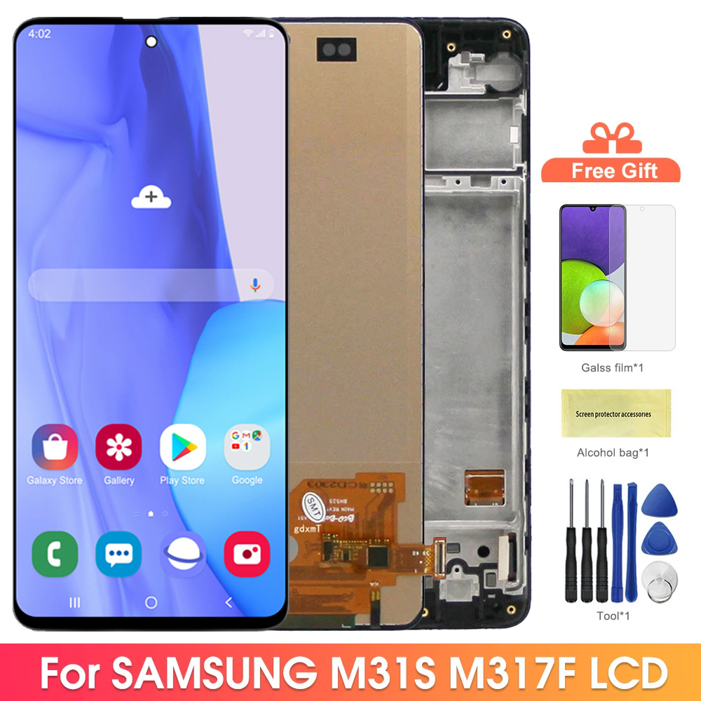 M31S 液晶サムスンギャラクシー M31S 液晶ディスプレイタッチスクリーンデジタイザの交換サムスン M317 M317F 液晶ディスプレイ