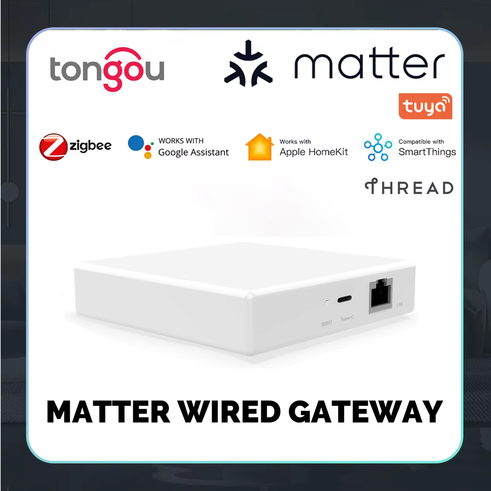 TONGOU Matter Gateway, Tuya Zigbee Hub, Voice Control with Siri, HomeKit, SmartThings, Google Assistant, Smart Home