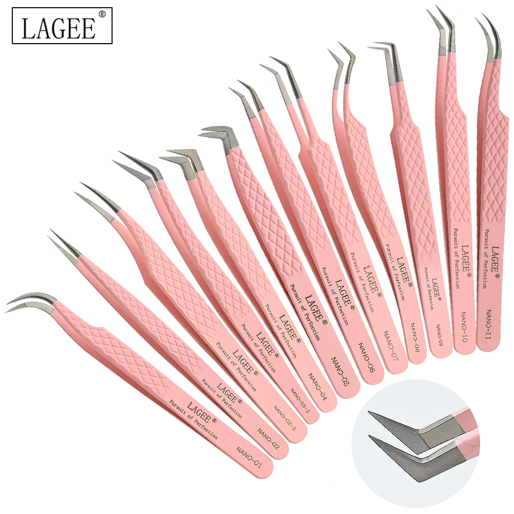 LAGEE ファイバーチップまつげエクステンションピンセットボリュームアイソレーション精密ラッシュピンセットNagaraku Makeup のナノテクノロジーアイブロウ