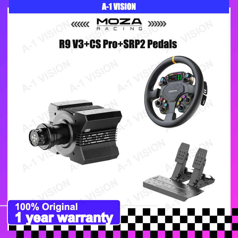 MOZA R9 V3 CS Pro SRP2 ペダルレーシングシミュレーターベースドライビングカーゲームステアリングホイールペダル PC