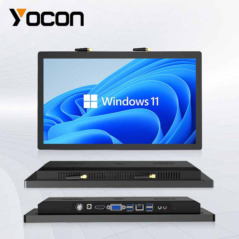 18.5 インチ産業用パネル PC オールインワン容量性タッチ スクリーン PC ウォール マウント高性能 Linux Ubuntu 勝利 10 11