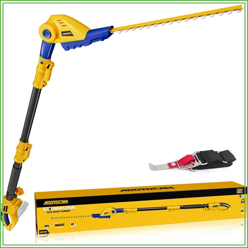 16 インチ コードレス ポール ヘッジ トリマー、リーチ 8 フィート、デュアル アクション ブレード、Dewalt 20V 最大バッテリー用、ベアツール