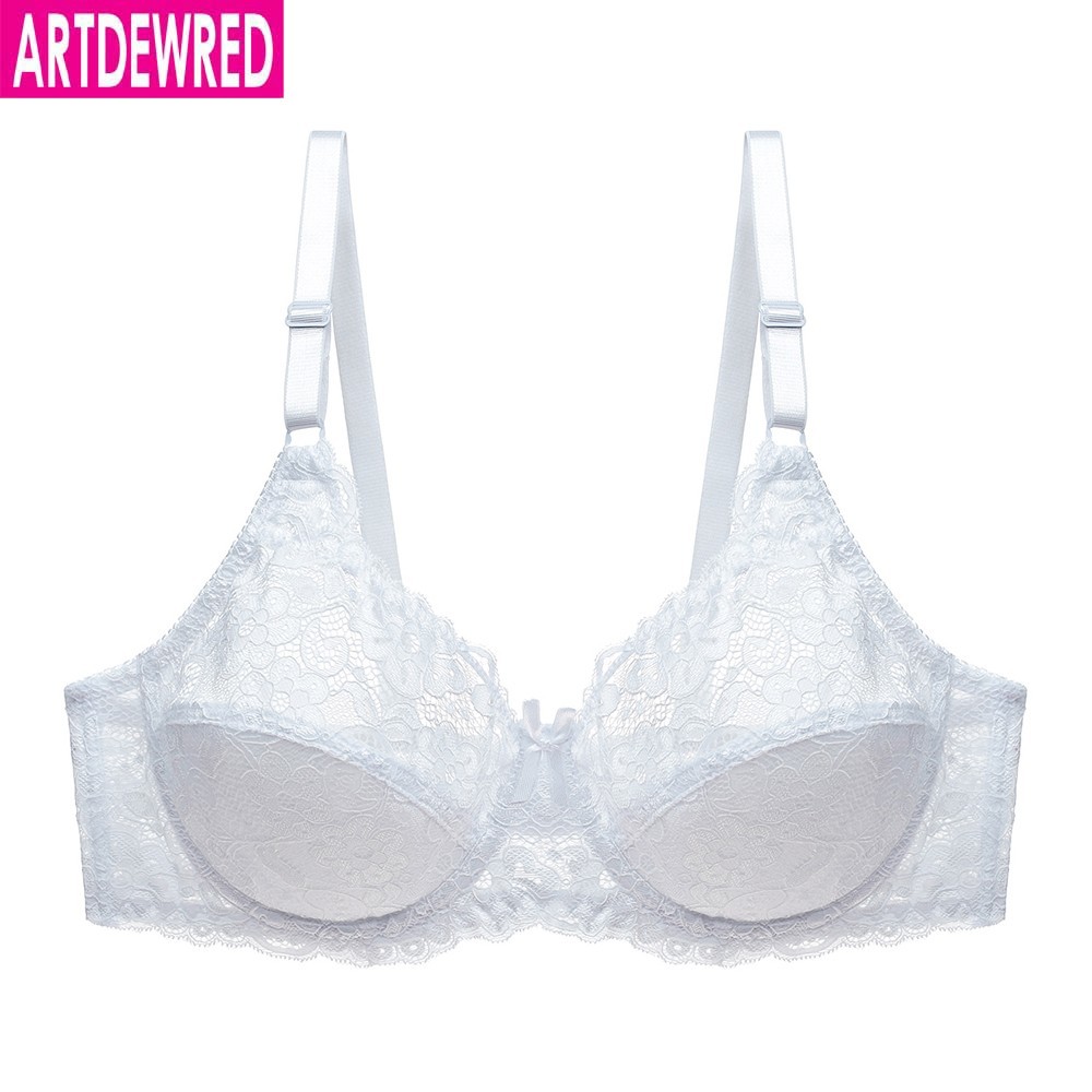 セクシーな女性のレースプラスサイズのブラジャー綿メッシュ Bralette ランジェリー女性のシームレスなパッドなし花ブラジャー下着ファムビッグブラジャー