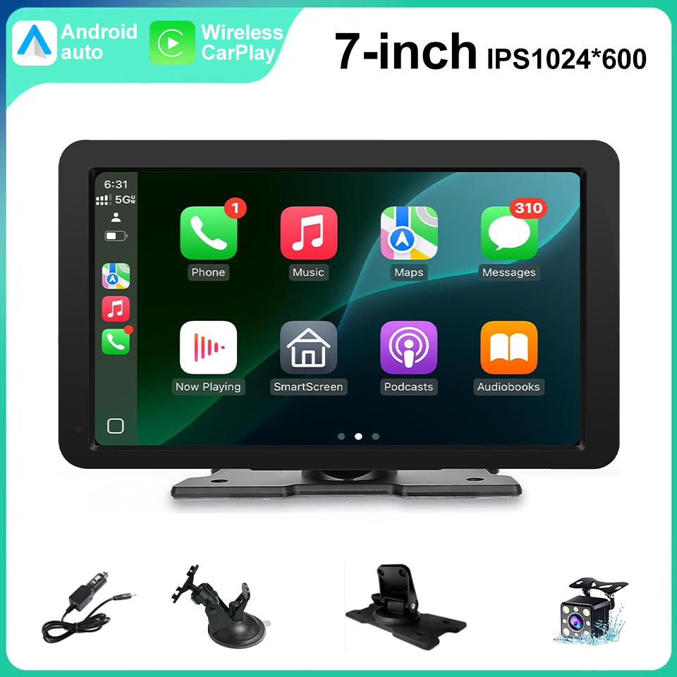 ユニバーサルポータブル IPS 7 インチ android 自動 Apple CarPlay カーラジオビデオ Mp5 ワイヤレス Carplay 画面 IOS Android 用
