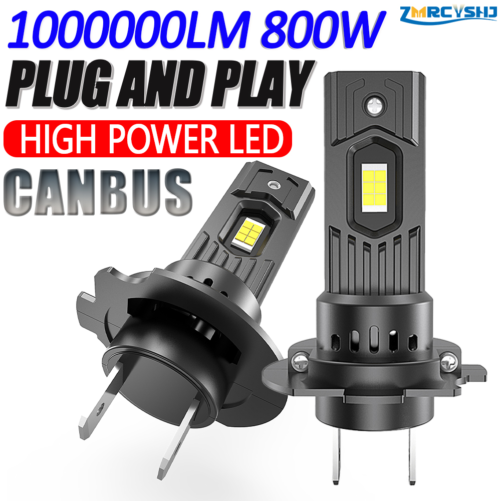 H7 LED Car Headlight Blub CANBUS High Power Auto Ampoule Spotlights Wireless Turbo Fan Super Bright Fog Lamp 6000K Plug&play 12V