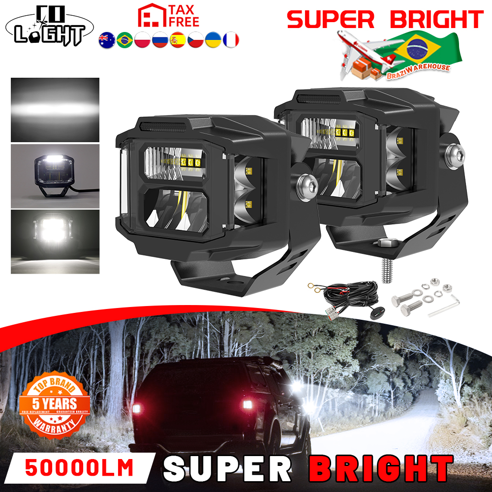 CO LIGHT LED ライトポッド 3 インチ LED ライトバー 50000LM スポットフラッドコンボ オフロード運転フォグランプ ピックアップトラック ATV UTV SUV用